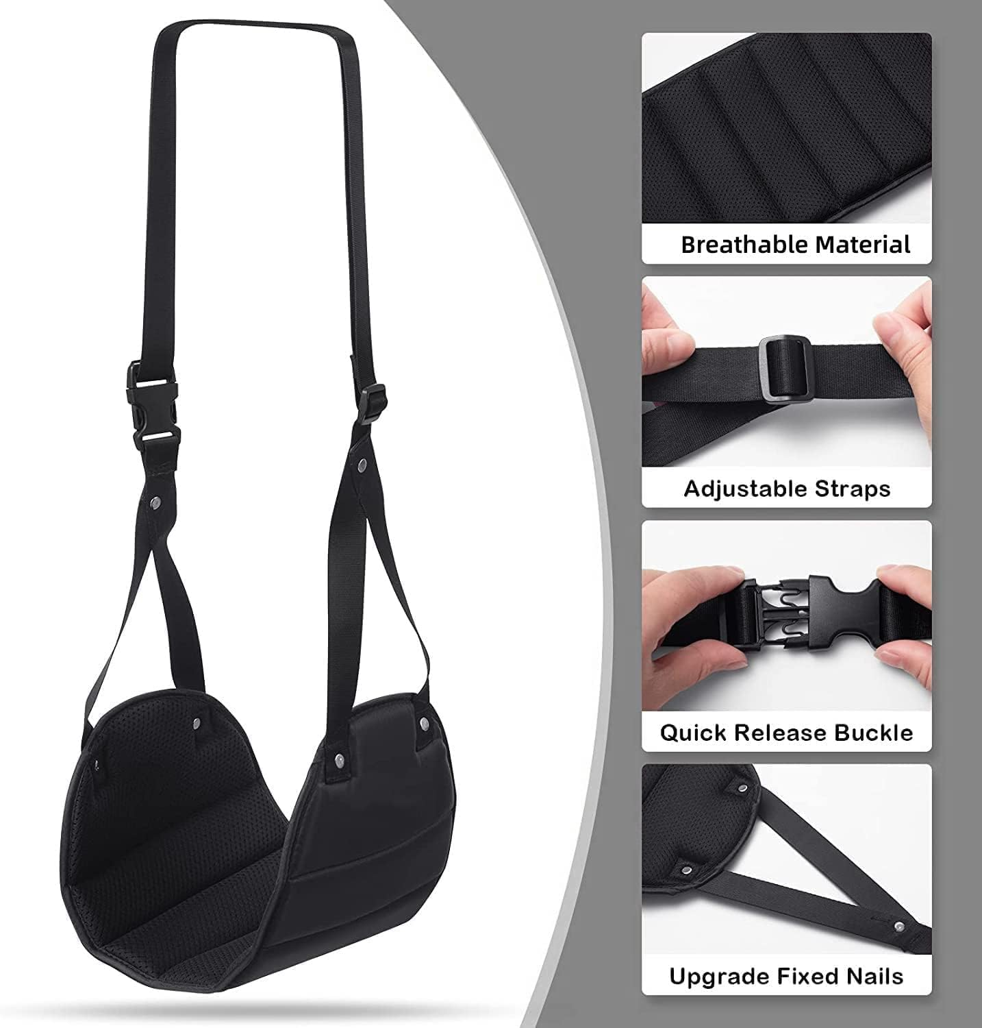 Airplane Footrest - Best Travel Essential, Airplane Travel Accessories, No Clashing Foot Hammock & Portable Plane Leg Rest, Provides Relaxation and Comfortable for Long Flight (1 Pack) image number 2