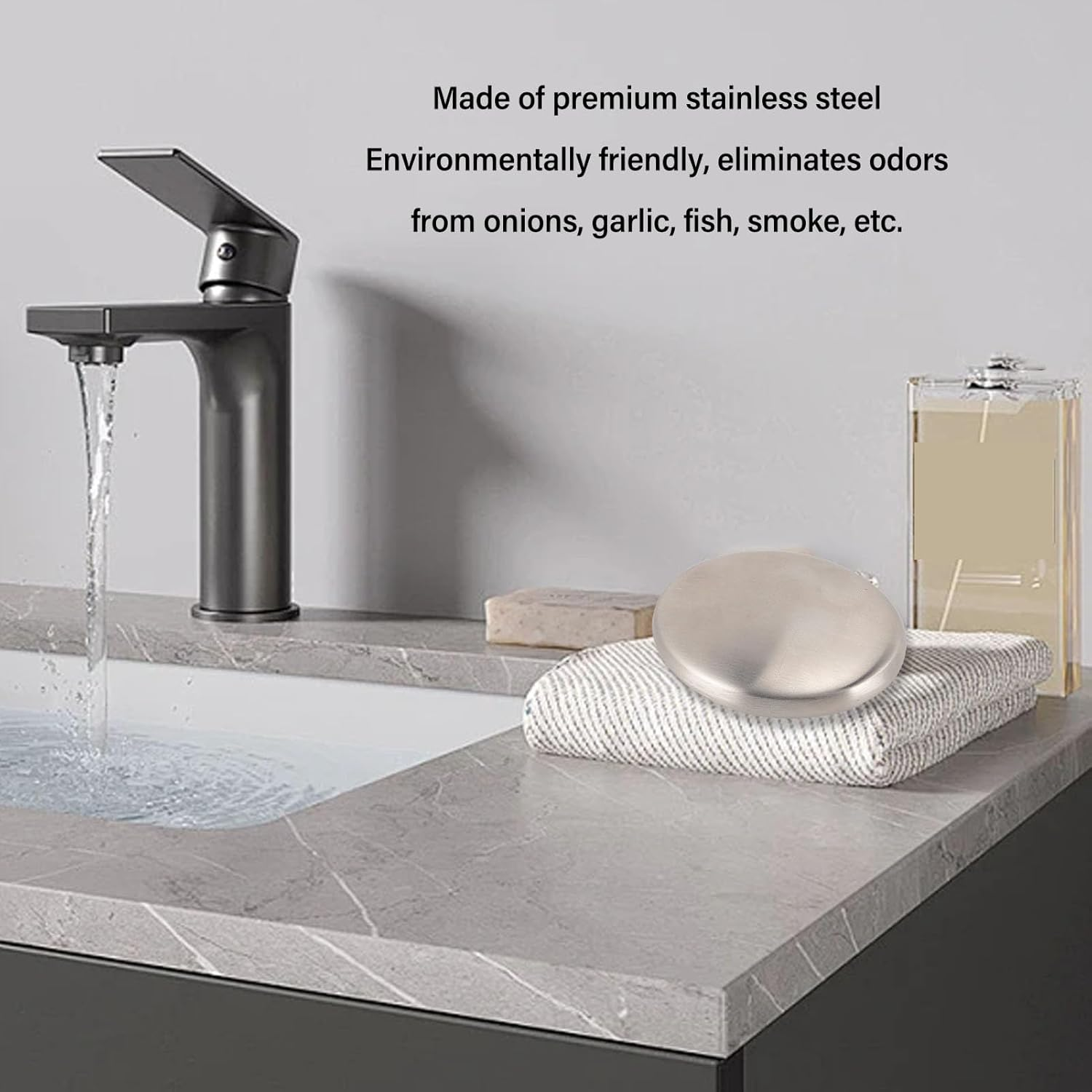 Metal Soap Bar - Hand Wash Kitchen Gadget | Stainless Steel Soap Bar | Multi Fuctional Kitchen & Outdoor Essential for Removing Fish Garlic Onion Smell (1Pcs)