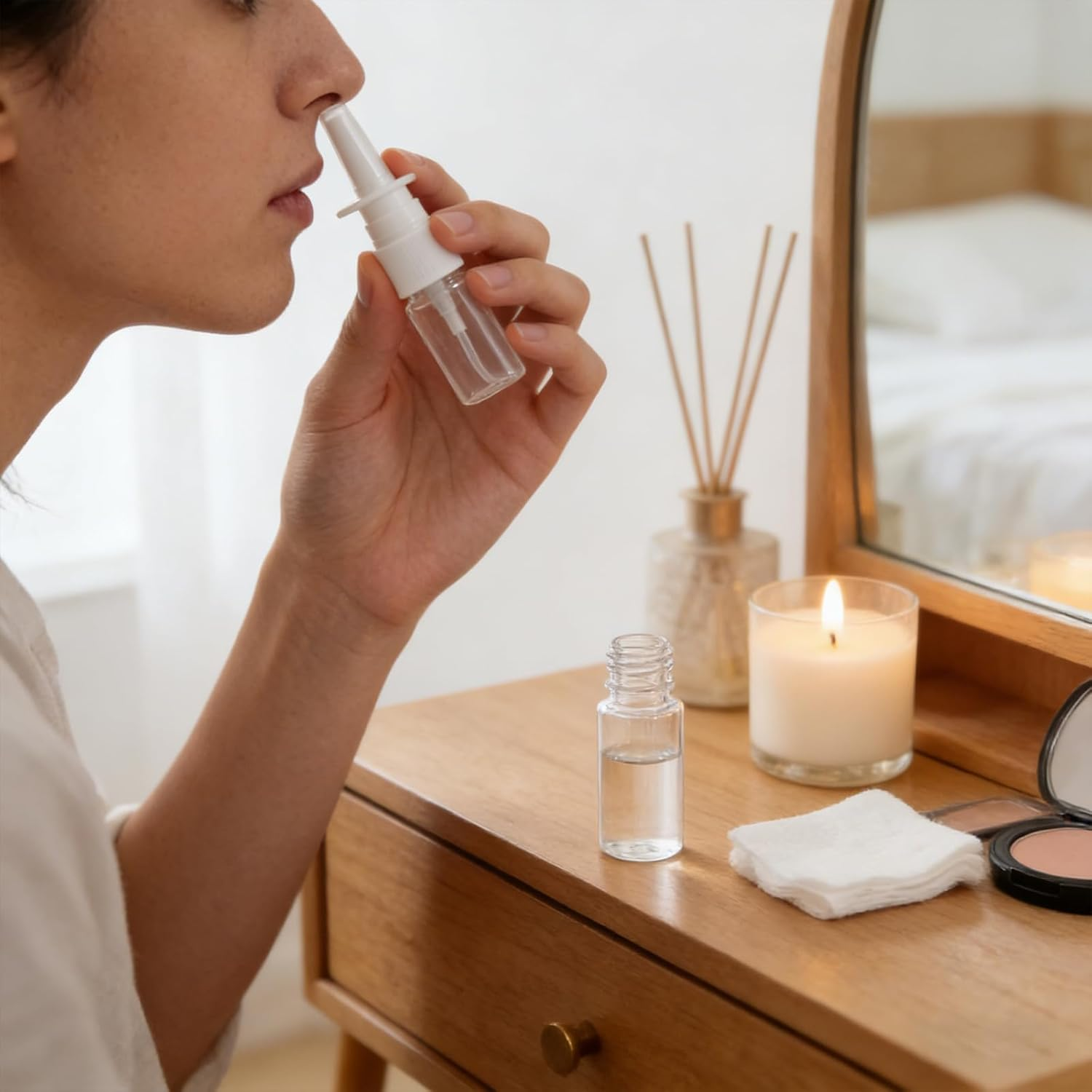 RIBHNXHI 3Pcs Nasal Spray Bottle Empty Rhinitis Care Sprayer Direct Spray Small Portable Plastic Refillable Container for Saline Essential Oil Nasal Sprayer 10Ml for Home and Travel Use image number 3