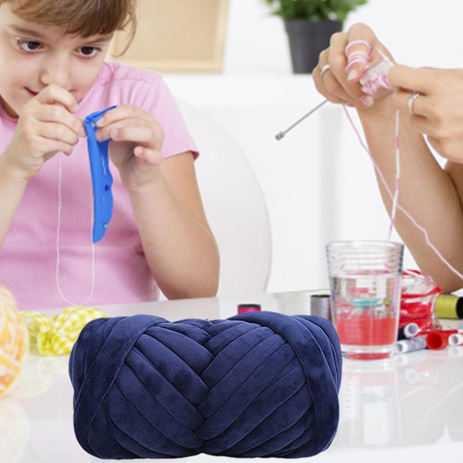 T-Shirt Yarn | Giant Yarn for Blanket Pillow | 1 Roll/20 Yards Chunky Yarn for Arm Knitting Crochet for Making Blankets, Doormats, Cat Houses, Cushions, Pillows, image number 2