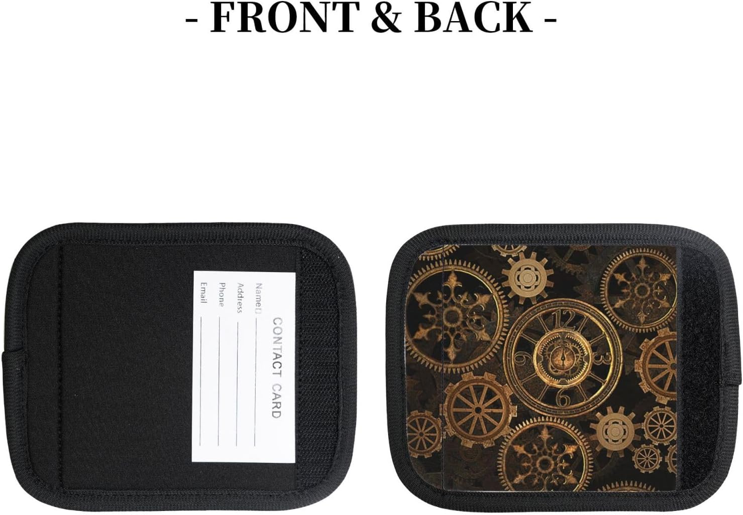 Gears Clock Bronze Century Print Stylish Luggage Wrap Grips Suitcase Wrap Grips Identifiers for Easy Travel Comfort image number 3