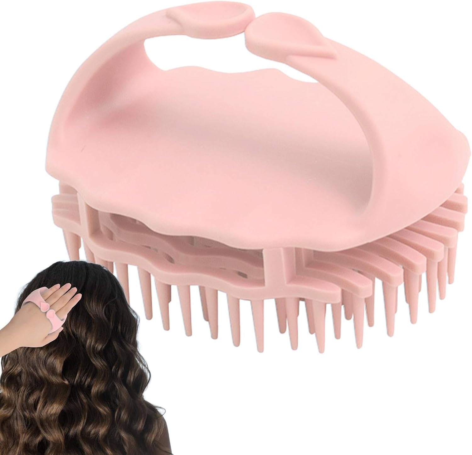 Hair Shampoo Brush | Hair Shampoo Comb | Soft Scalp Scrubber with Handle for Head Massage, Scalp Brush for Most Hair Types image number 4
