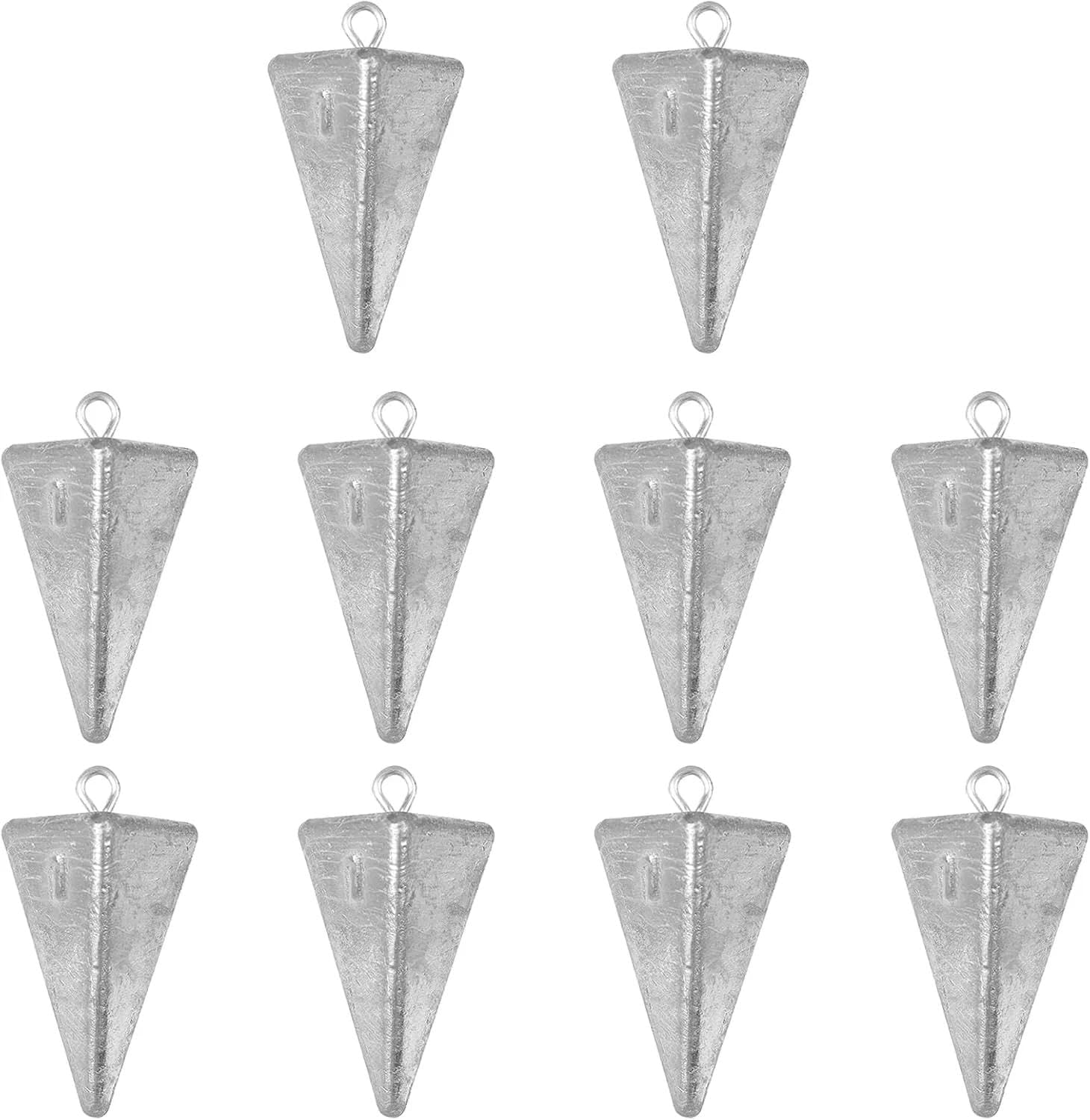 Fishing Sinkers Set, Pyramid Sinkers for Surf Fishing, Compatible with Popular Fishing Rigs, Soft Lead, 10-Pack for Saltwater Fishing Gear, Durable Design Damaill（1Oz） image number 3