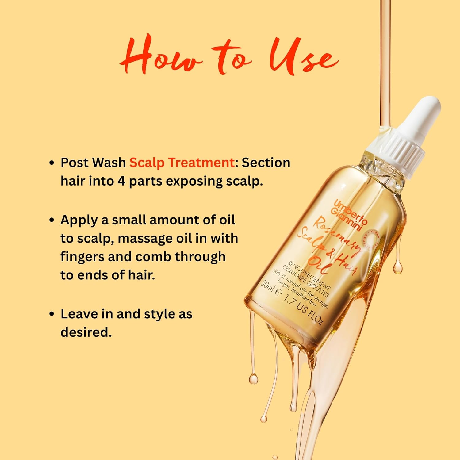 Umberto Giannini Grow Long Rosemary Scalp and Hair Oil 50 Ml image number 1