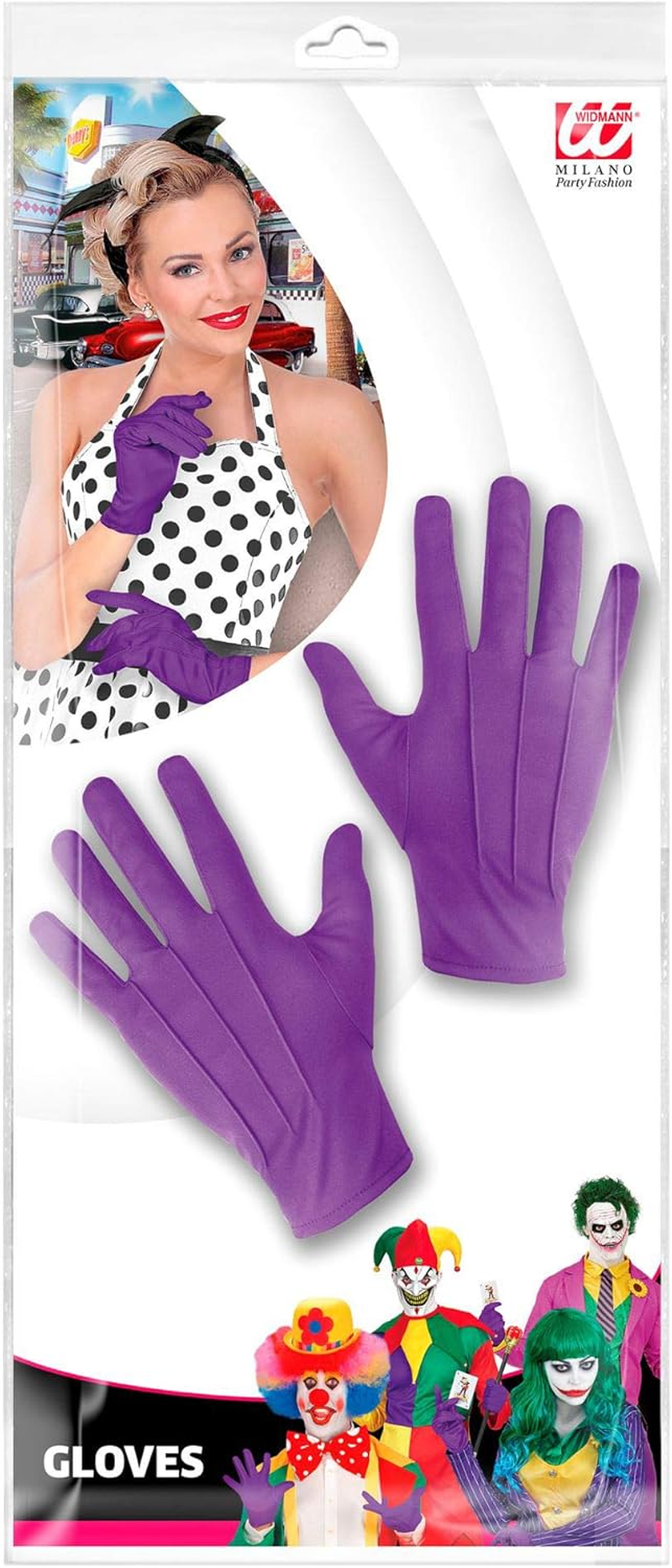 Short Purple Short Spandex & Velvet Gloves for Fancy Dress Costumes Accessory image number 3