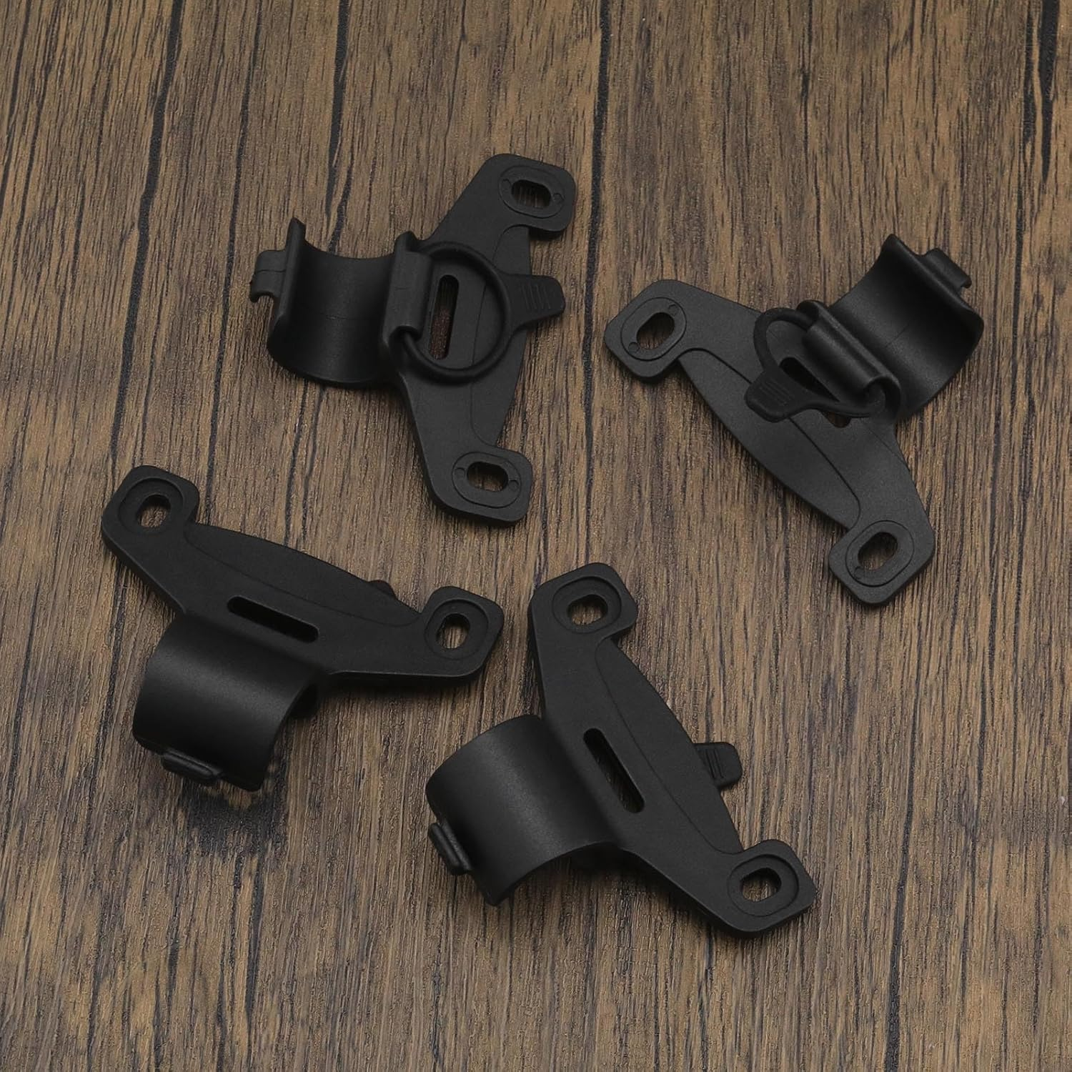 Create Idea 4PCS 20Mm Black Plastic Bicycle Pump Holder Bracket Bike Cycling Pump Holder Silicone Fixing Strap Clip for Road and Mountain Bikes 20Mm Diameter Air Pump image number 1
