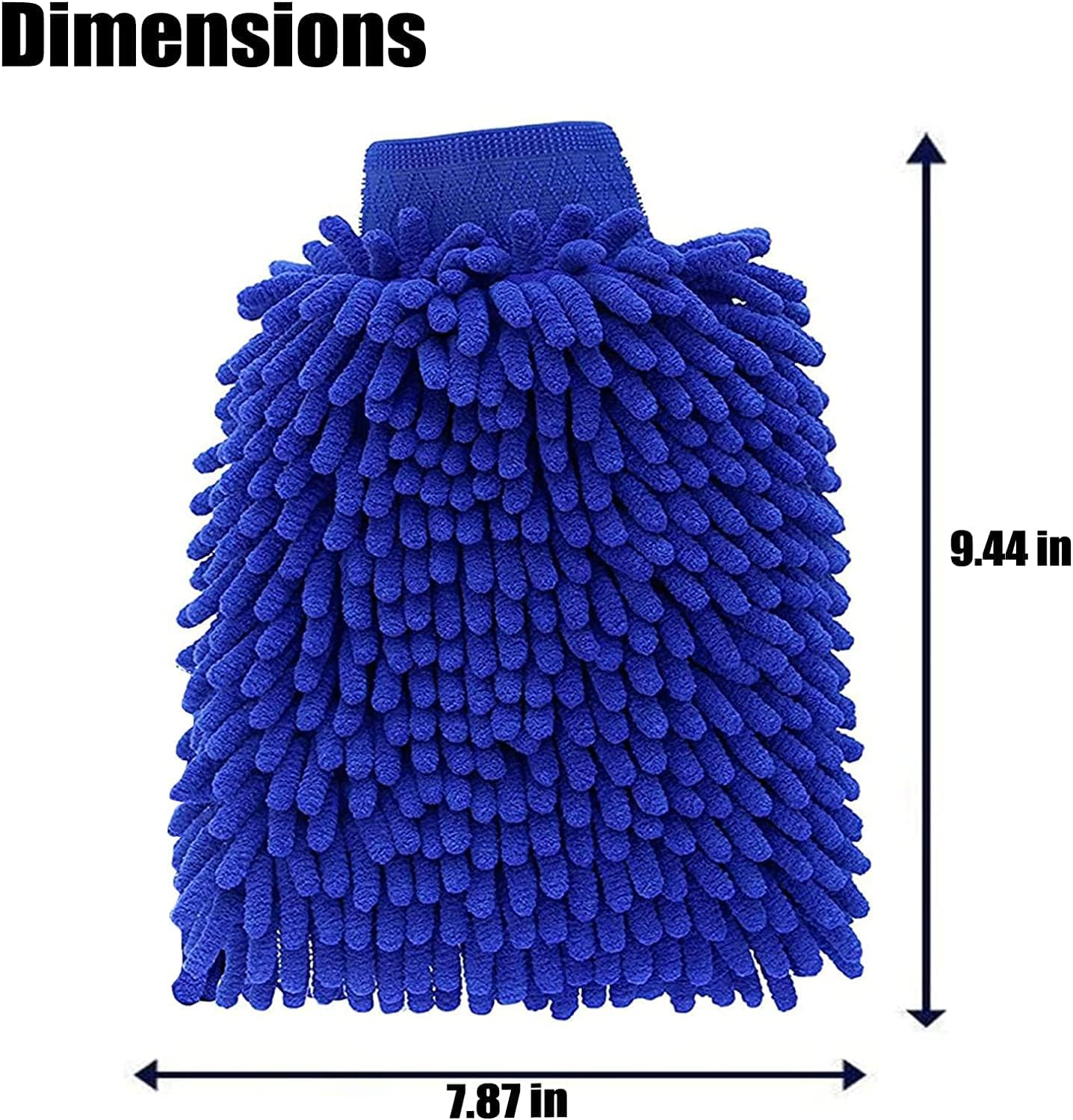 GPSTRJ Car Wash Mitt, 2-Pack Chenille Scratch-Free Microfiber Car Wash Mitt (9.4''X7.8''), Car Cleaning Glove, Drying Wash Mitt image number 5