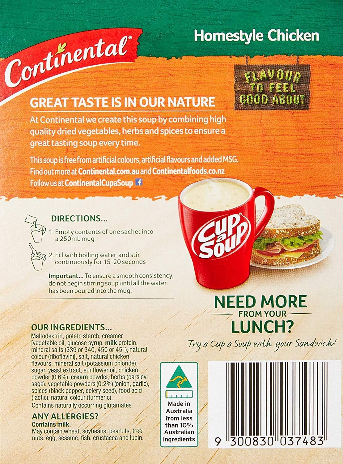 CONTINENTAL Cup-A-Soup - Homestyle Chicken, 2 Pack, 46G image number 4