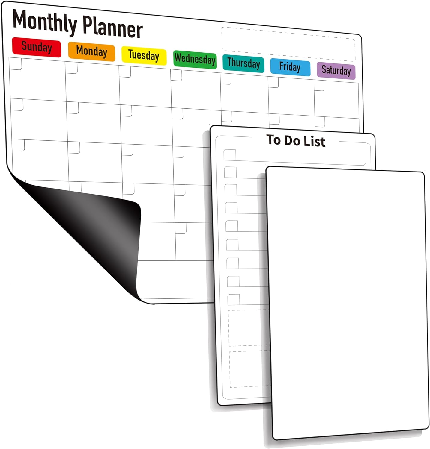 Zazzykid Magnetic Dry Erase Calendar for Fridge: Pack of 3-14.6&rdquo; X 11.6&rdquo; Magnetic Monthly Planner + 7.3&rdquo; X 11.6&rdquo; to Do List Pad & Fridge Whiteboard image number 4