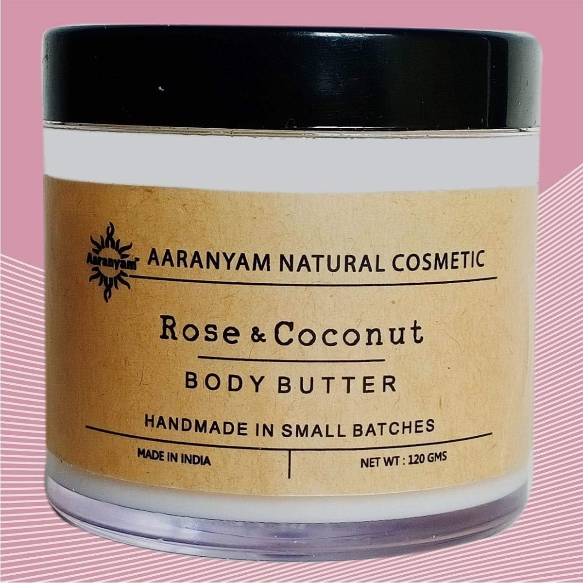 Aaranyam Rose & Coconut Body Butter Moisturizer Cream - Dry Skin Moisturizer with Goodness of Shea Butter Raw Cocoa Butter - Body Cream - Winter Cream for Women & Men, 120 G image number 3
