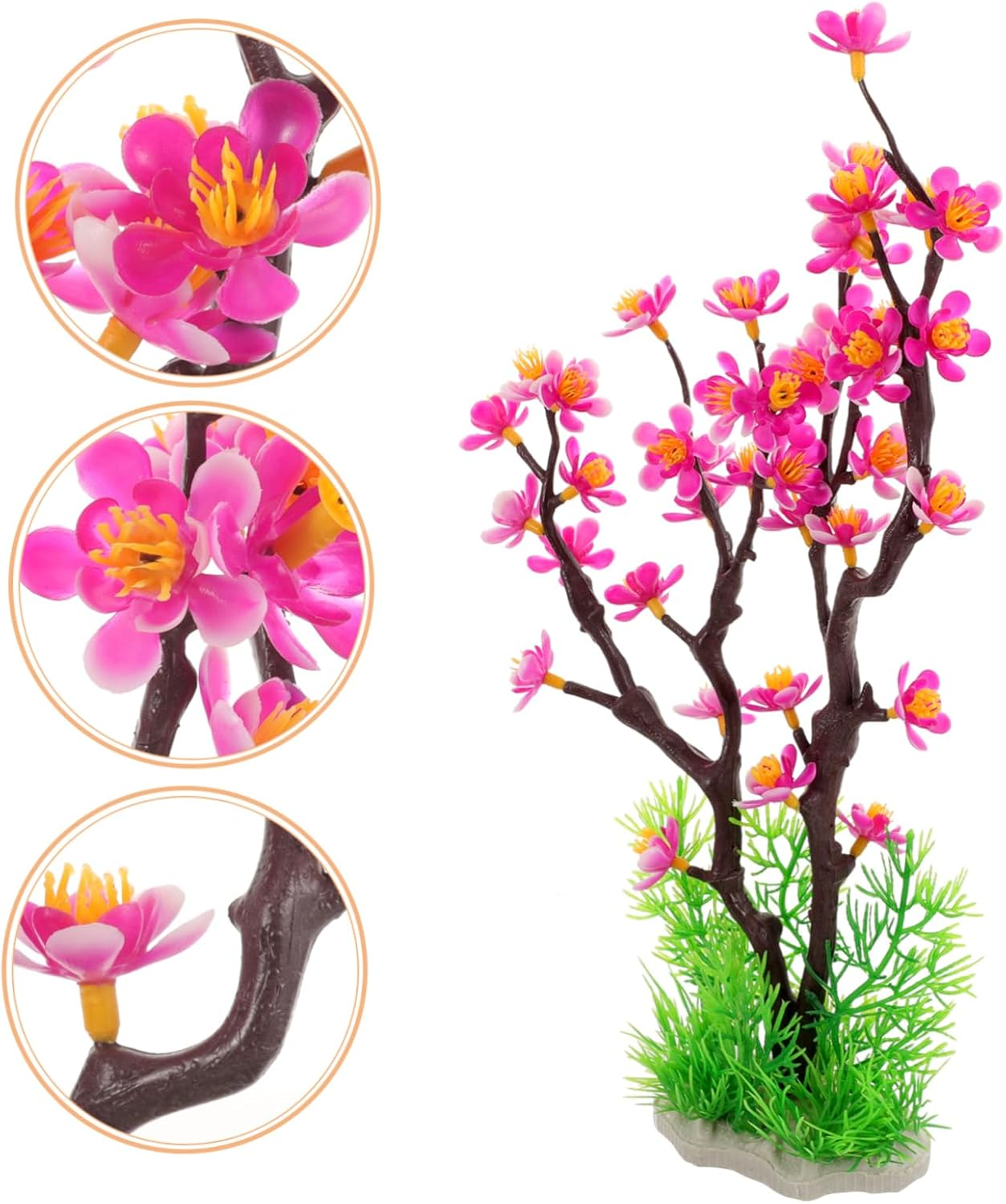 Kisangel Artificial Plum Blossom Aquarium Plants Underwater Decoration for Fish Tank Lightweight and Realistic Aquatic Plant Decoration for Home and Office Aquariums image number 3