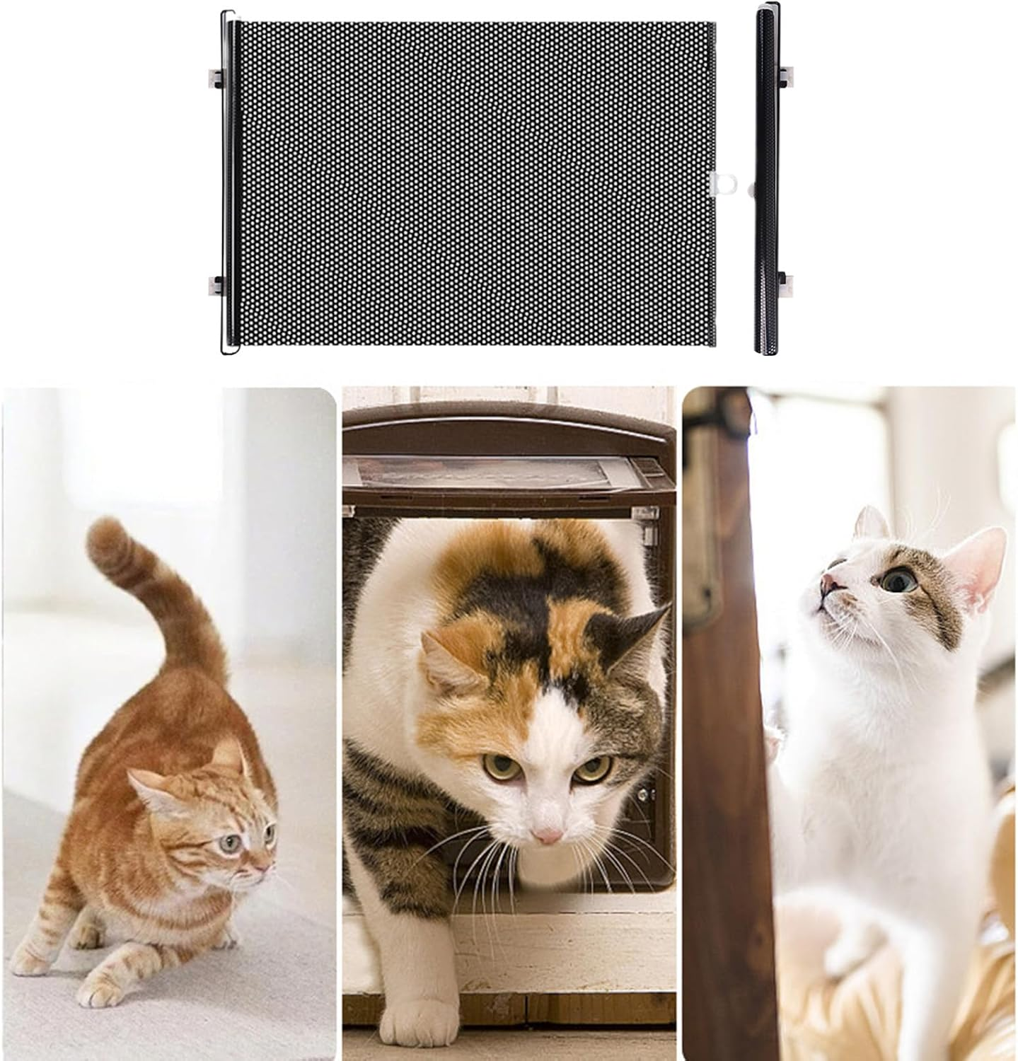 Retractable Dog Gates - Retractable Baby Gates,Suction Cup Foldable Fence Portable Adjustable Anti-Jump 19.69X49.21In Child-Proof for Living Room Nursery Deck Bedroom image number 6