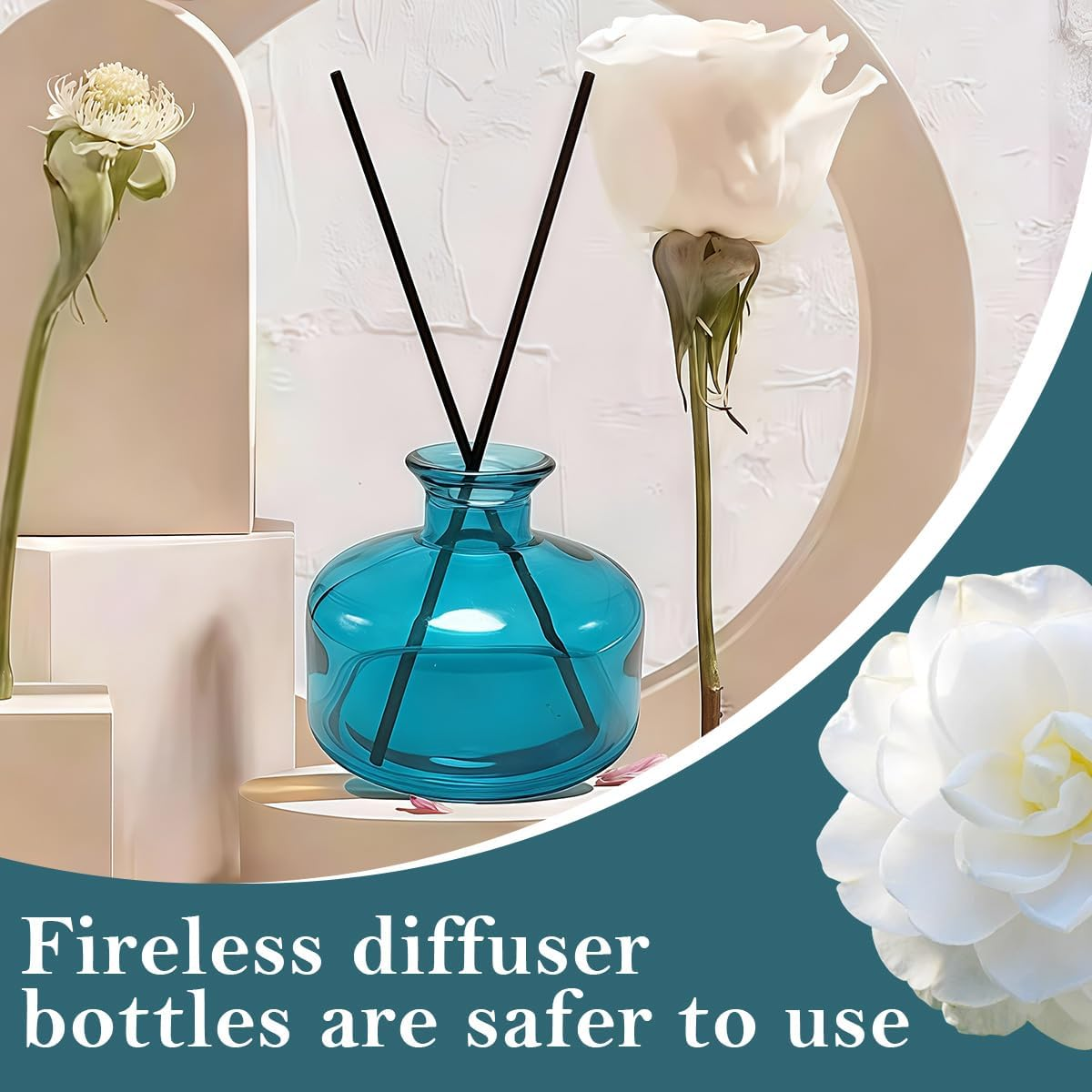 Vipolish 1PC 200Ml/6.7Oz Empty Glass Diffuser Bottles Aromatherapy Jars Containers Storage Bottle Vase Desktop Fragrance Bottle Ornament Accessories for Placing Essential Oil