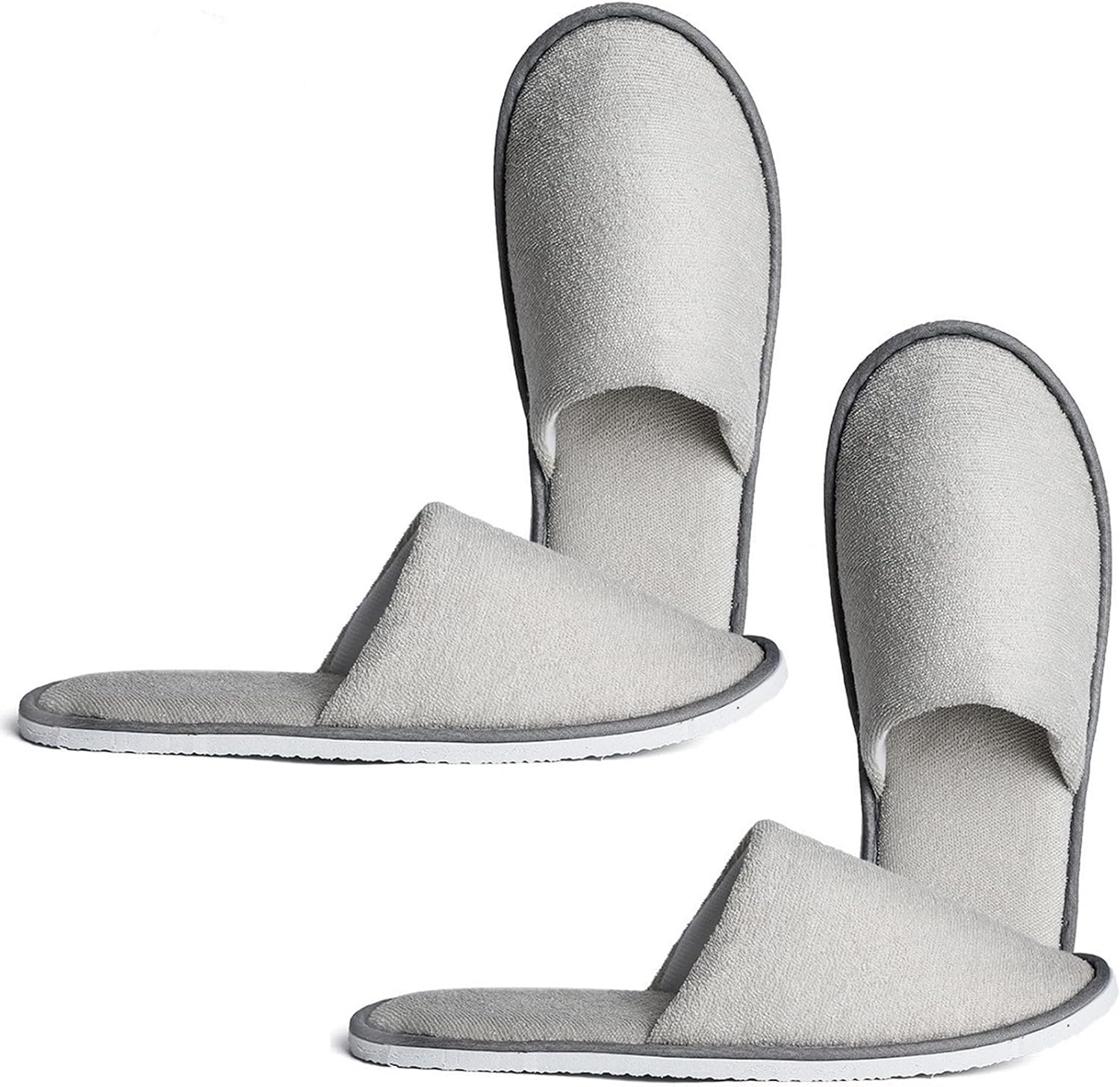 Bbiurer 2 Pairs Hotel Slippers, Non-Disposable Travel Slippers, Plush Pull Velvet Hotel Slippers image number 5
