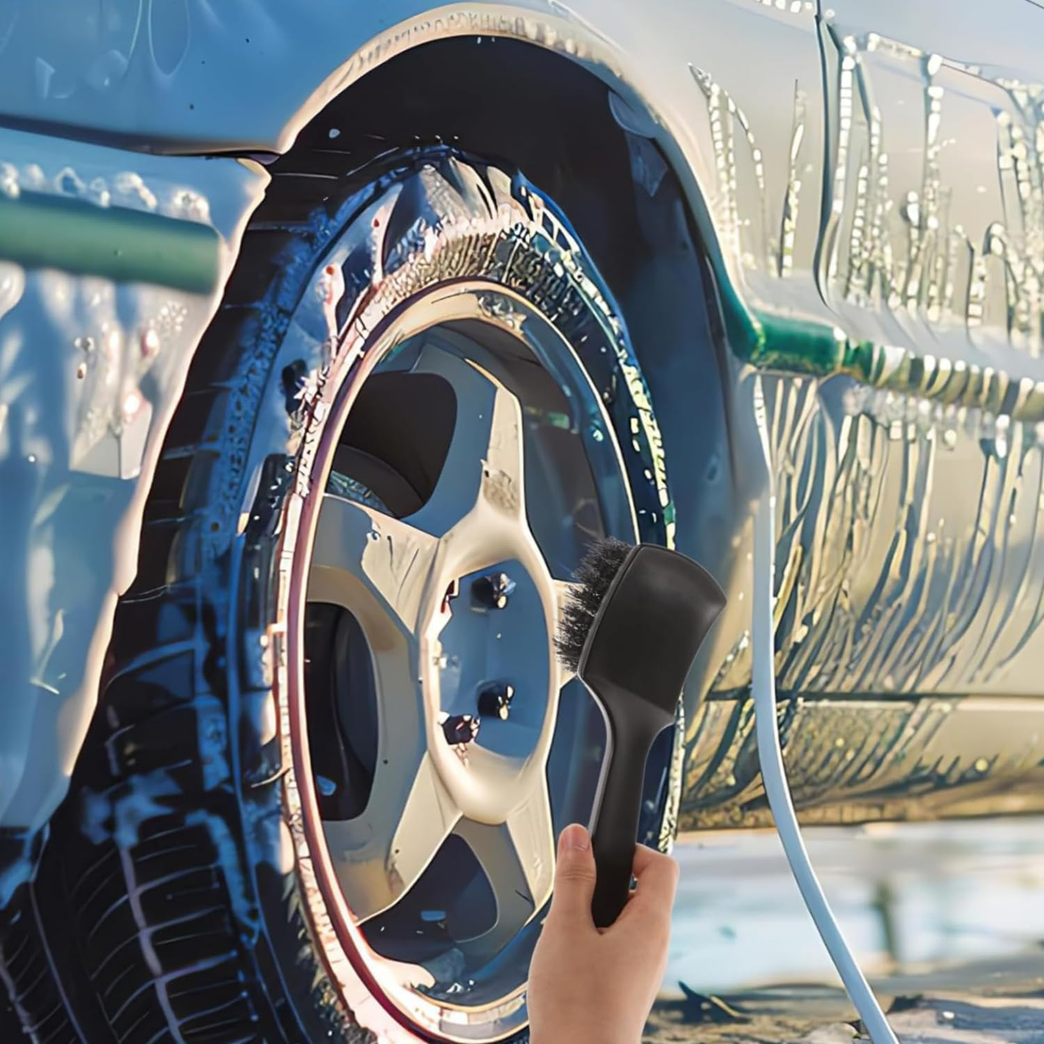 Automotive Cleaning Brush - Tire Brush, Wheel Cleaner, Car Carpet Brush, and Rim Brush for Exterior Washing image number 3