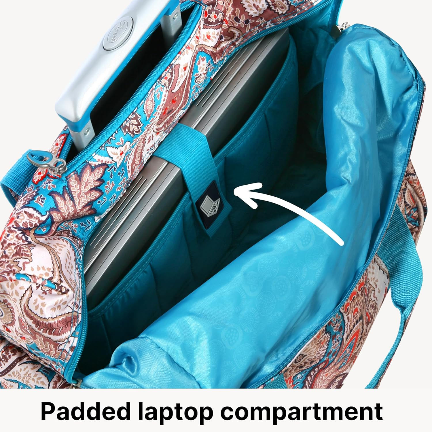 Olympia Deluxe Fashion Rolling Overnighter - Black/Purple image number 7