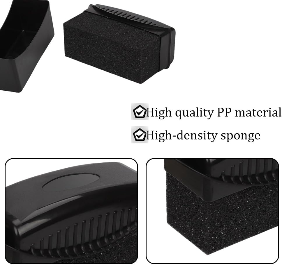 2 Pcs Tire Shine Applicators, Reusable Tire Dressing Applicator Pads with Ergonomic Rectangular Case, Auto Detailing Wheel Cleaner Tire Sponge Brush for Car Cleaning Supplies (Black) image number 1
