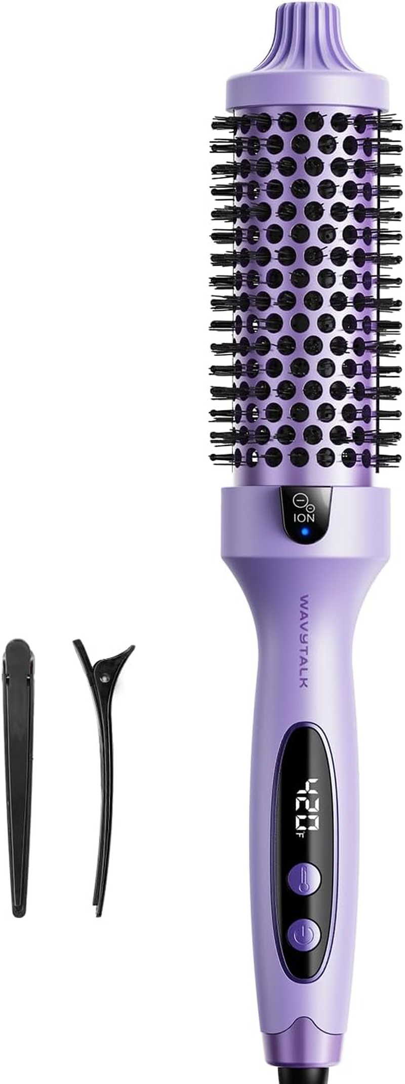 Wavytalk Thermal Brush, Blowout Boost Ionic round Heated Hot Brush, to Make Hair Smoother & Shinier, Easy to Use, Not for Blow Drying, 38Mm Barrel, 5 Temperature Settings, Dual Voltage, Pink