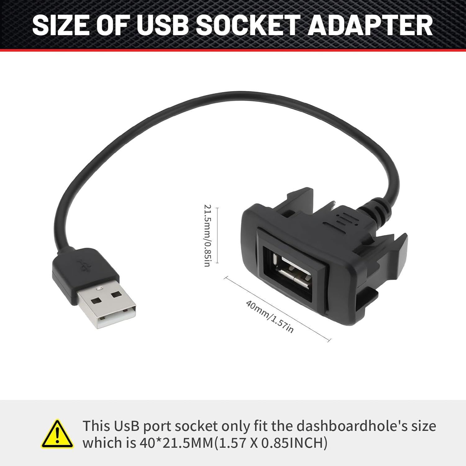 MAEZOE USB Port Car Charger Adapter for Toyota Hilux Tundra Camry, Male to Female Power Socket Extension Cable for Dash Panel &ndash; Fast Charging, Easy Installation, Broad Compatibility