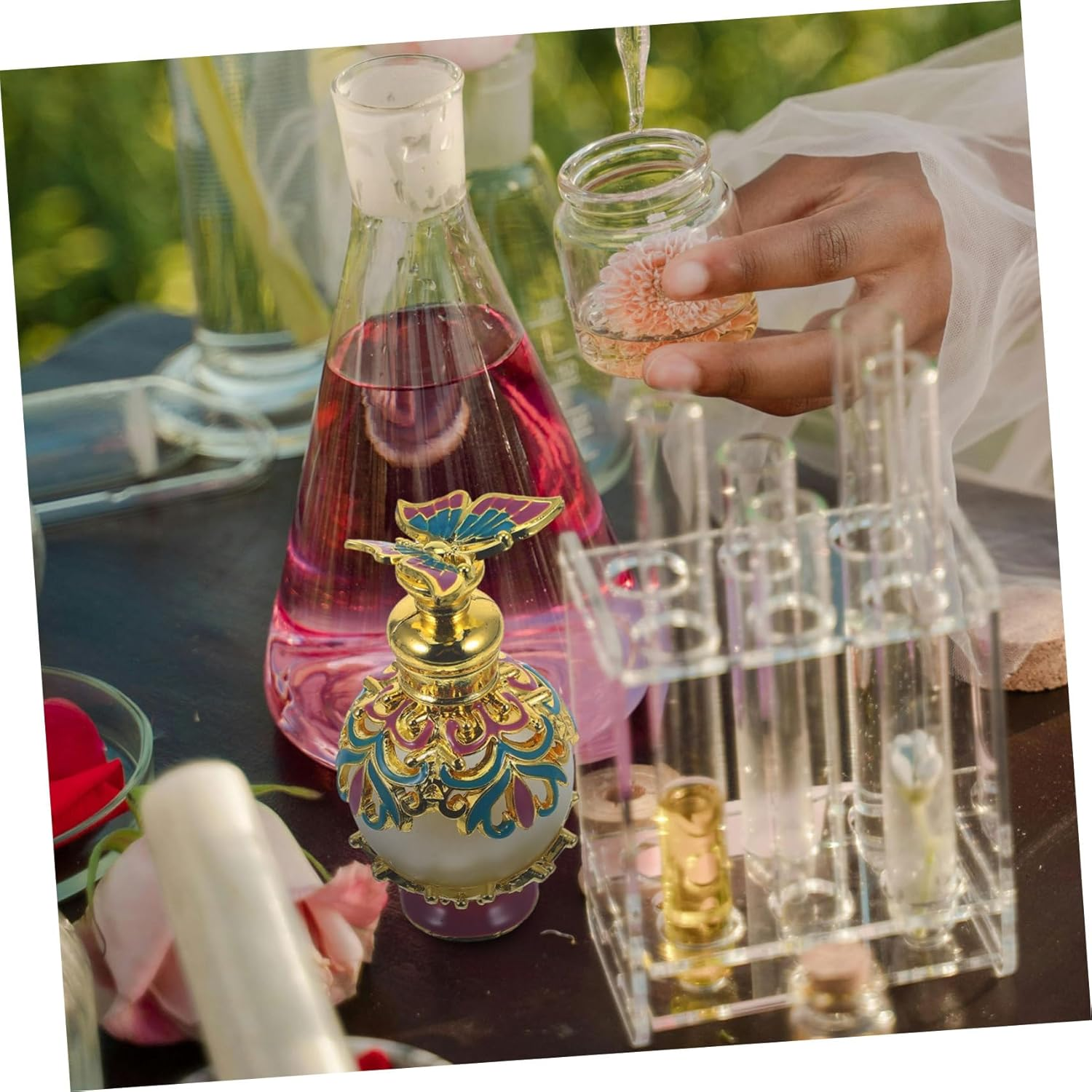 Beavorty Refillable Perfume Bottle Butterfly Cap Elegant Essential Oil and Aromatherapy Bottle for Travel Leakproof Design image number 2