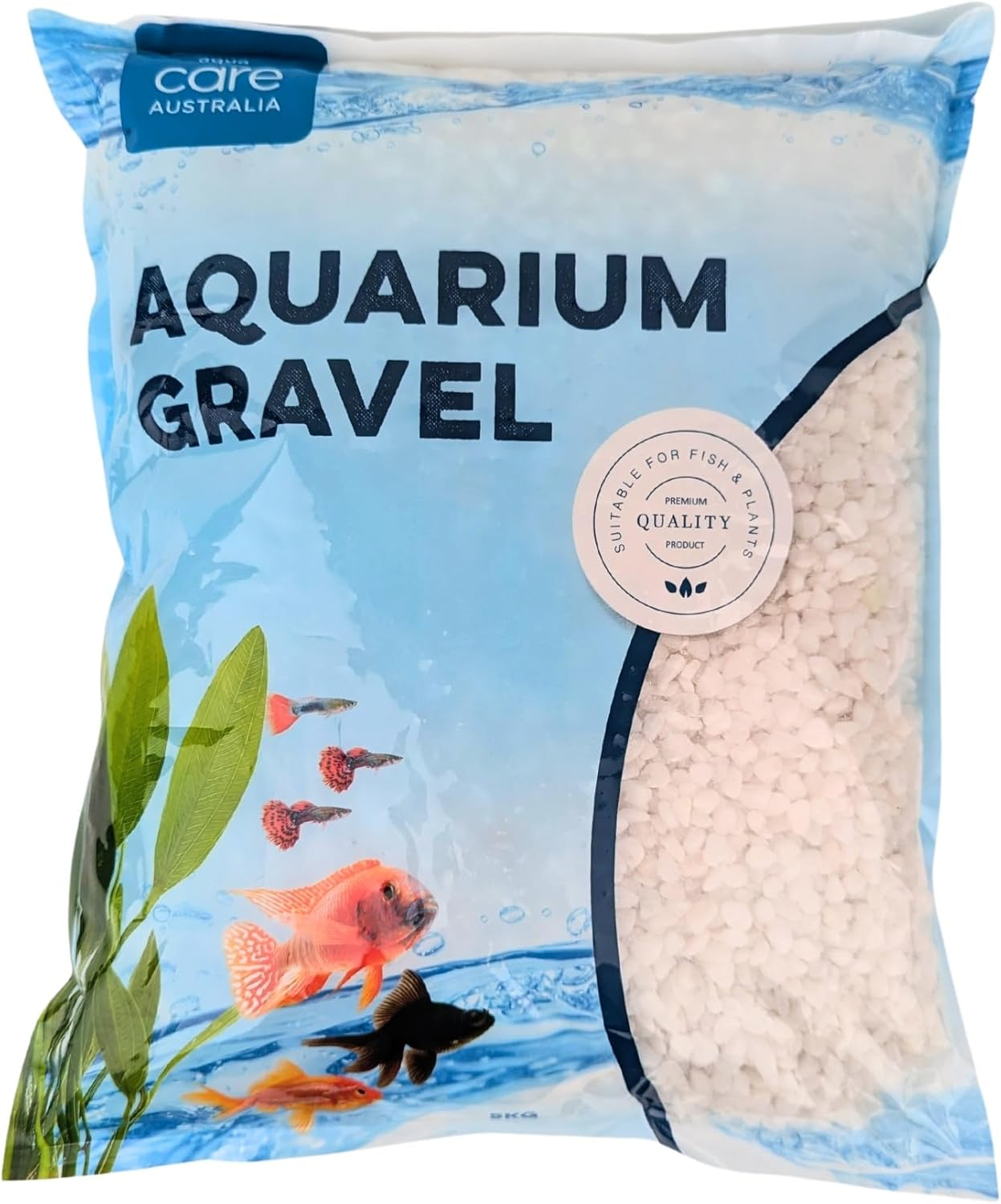 Aqua Care Aquarium Gravel Natural White 3-5Mm 5Kg - Suitable for Freshwater and Saltwater Fish Tanks, Aqua Safe, Aquarium Decorative Gravel image number 1