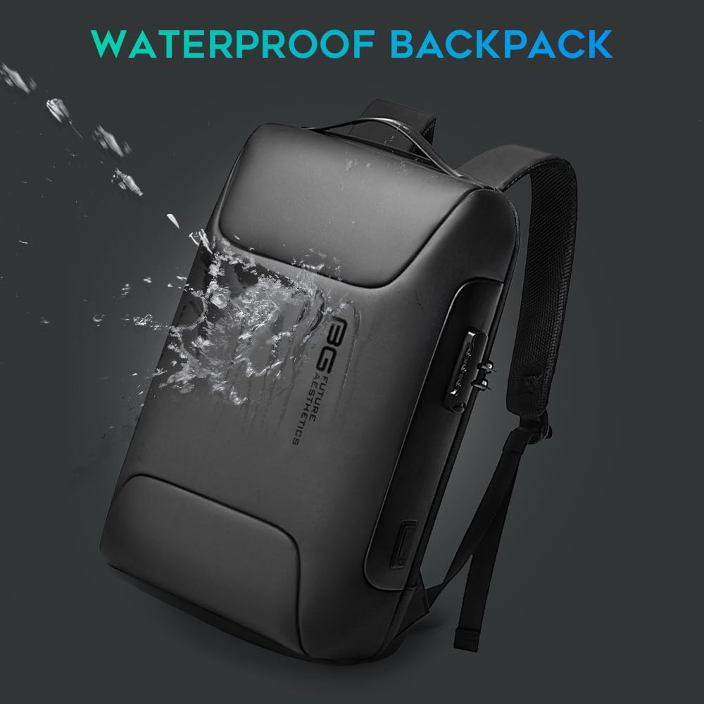 BANGE anti Theft Business Laptop Backpack Fits 15.6 Inch Notebook,Smart Work Backpack with USB Charging Port for School Office College Airplane, Black, Medium, Laptop 7216 image number 7