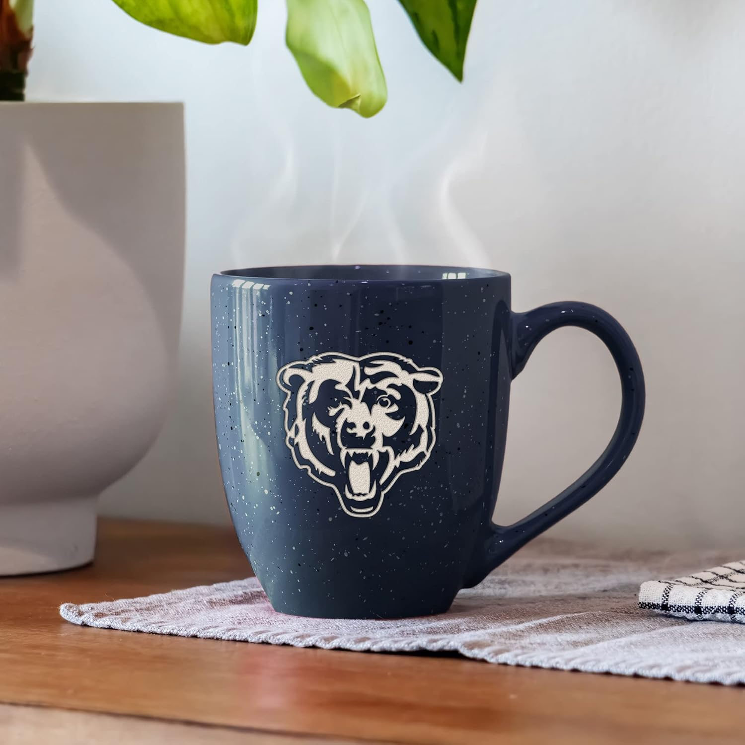 Rico Industries NFL Football Chicago Bears Alternate 16 Oz Team Color Laser Engraved Speckled Ceramic Coffee Mug