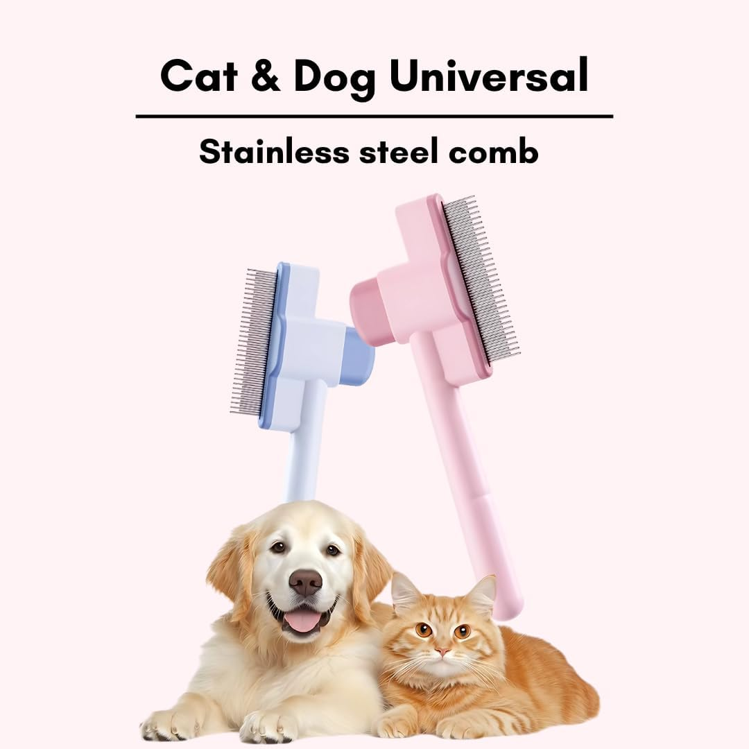 Flea Comb for Cats & Dogs &ndash; Pet Grooming Brush for Shedding & Hair Removal, Dual-Sided Stainless Steel Teeth for Long & Short Hair, Deshedding Tool for All Breeds image number 5