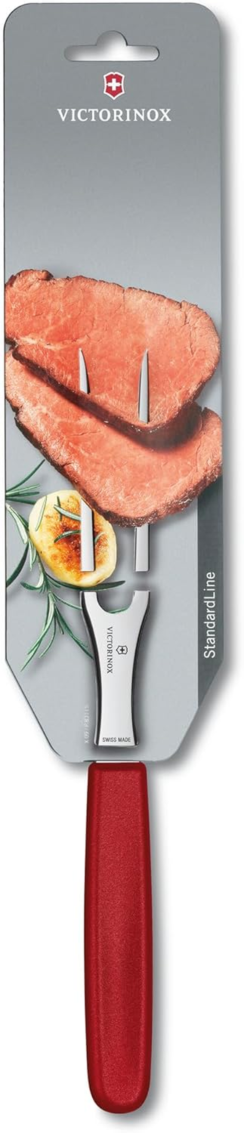 Victorinox, Swiss Classic Professional Carving Fork, Extra Sharp Blade, 15 Cm, Robust Plastic Handle, Stainless Steel, Red image number 3