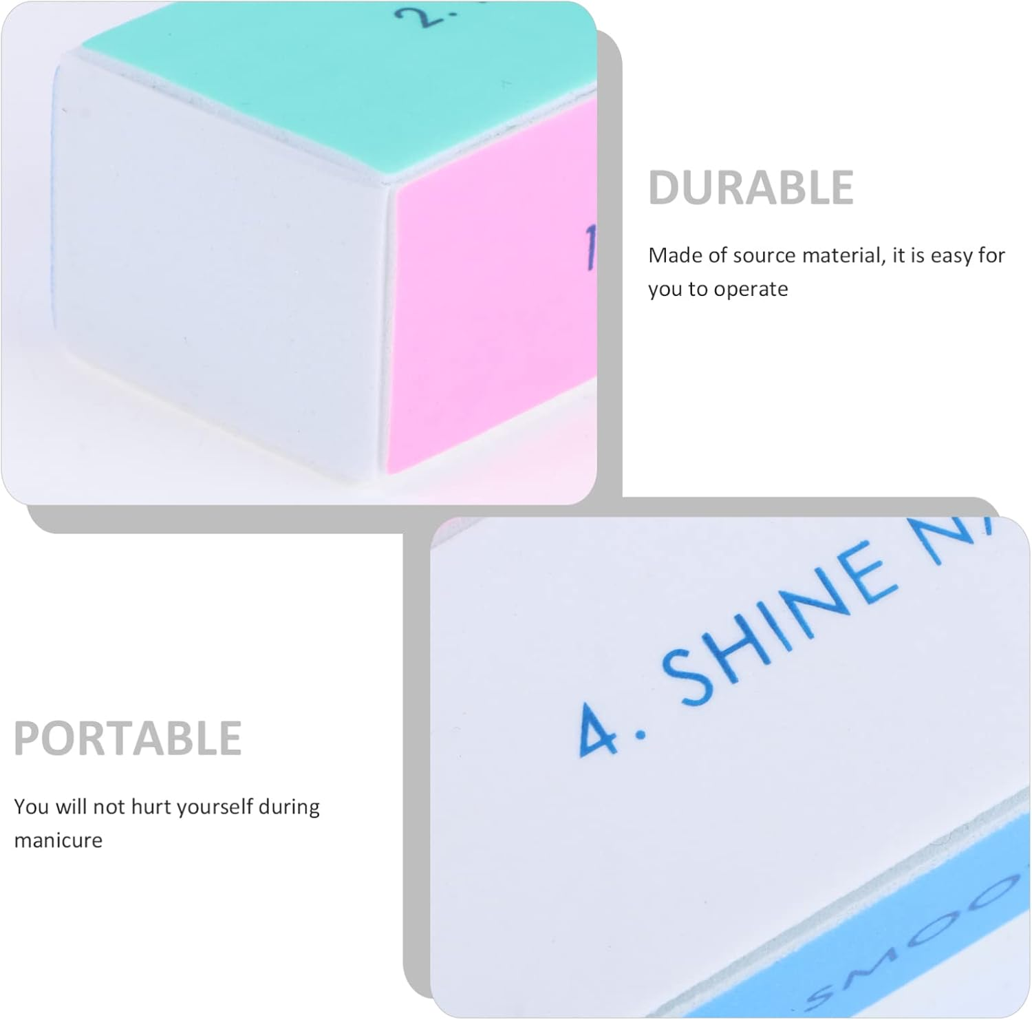 DECORNIJIA 5Pcs Manicure Four Sided Nail Files Sponge Nail Files Manicure Tool Kit Art Supplies for Women French Tip Buffer Block image number 2