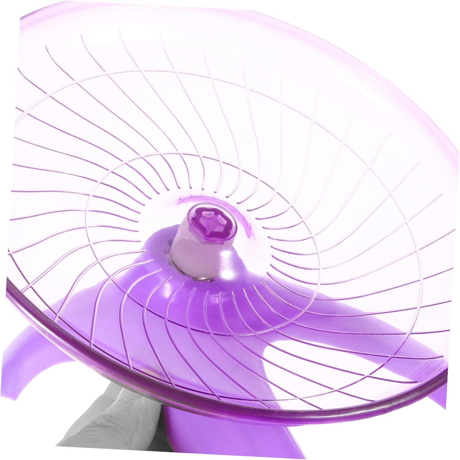 Silent Hamster Running Wheel Stand Violet Plastic Exercise Wheel for Hedgehogs Guinea Pigs Chinchillas Small Pets Cage Toy image number 3