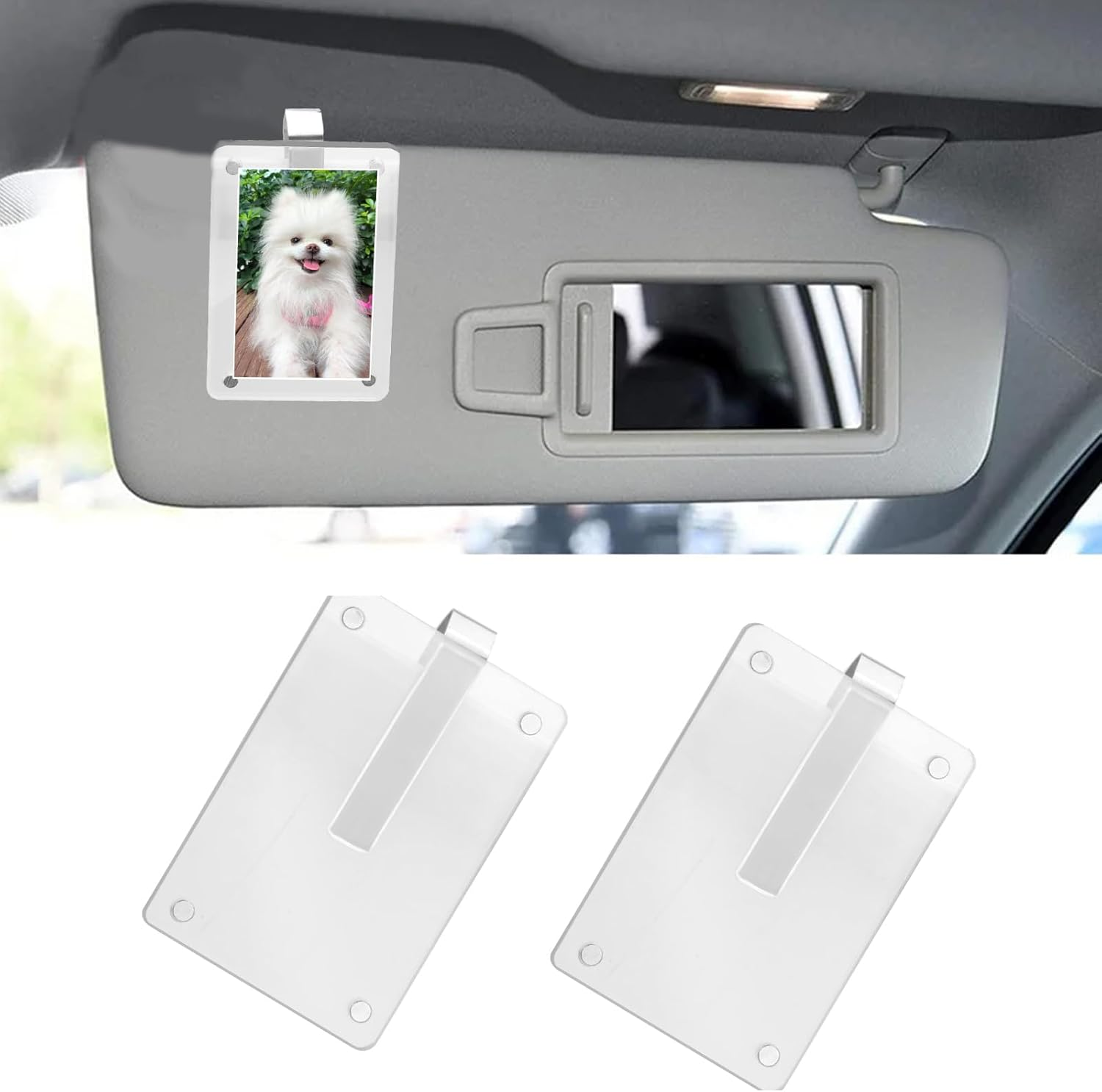 2Pcs Car Sun Visor Photo Holder - 6X9 CM Universal Magnetic Acrylic Car Photo Clip & Car Picture Frame - Personalized Visor Accessory to Display Your Favorite Memory image number 2
