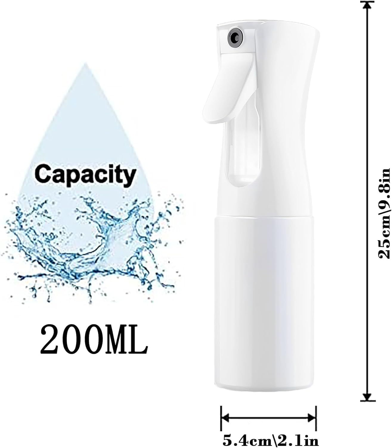 Fine Continuous Spray Bottle, 2Pcs Hair Spray Misting Bottle,Fine Mist Spray Bottle,Hair Water Spray Bottle,Continuous Mister Water Spray Bottle,Fine Mist Spray Bottle Water Mister Spray Bottle,200Ml image number 3