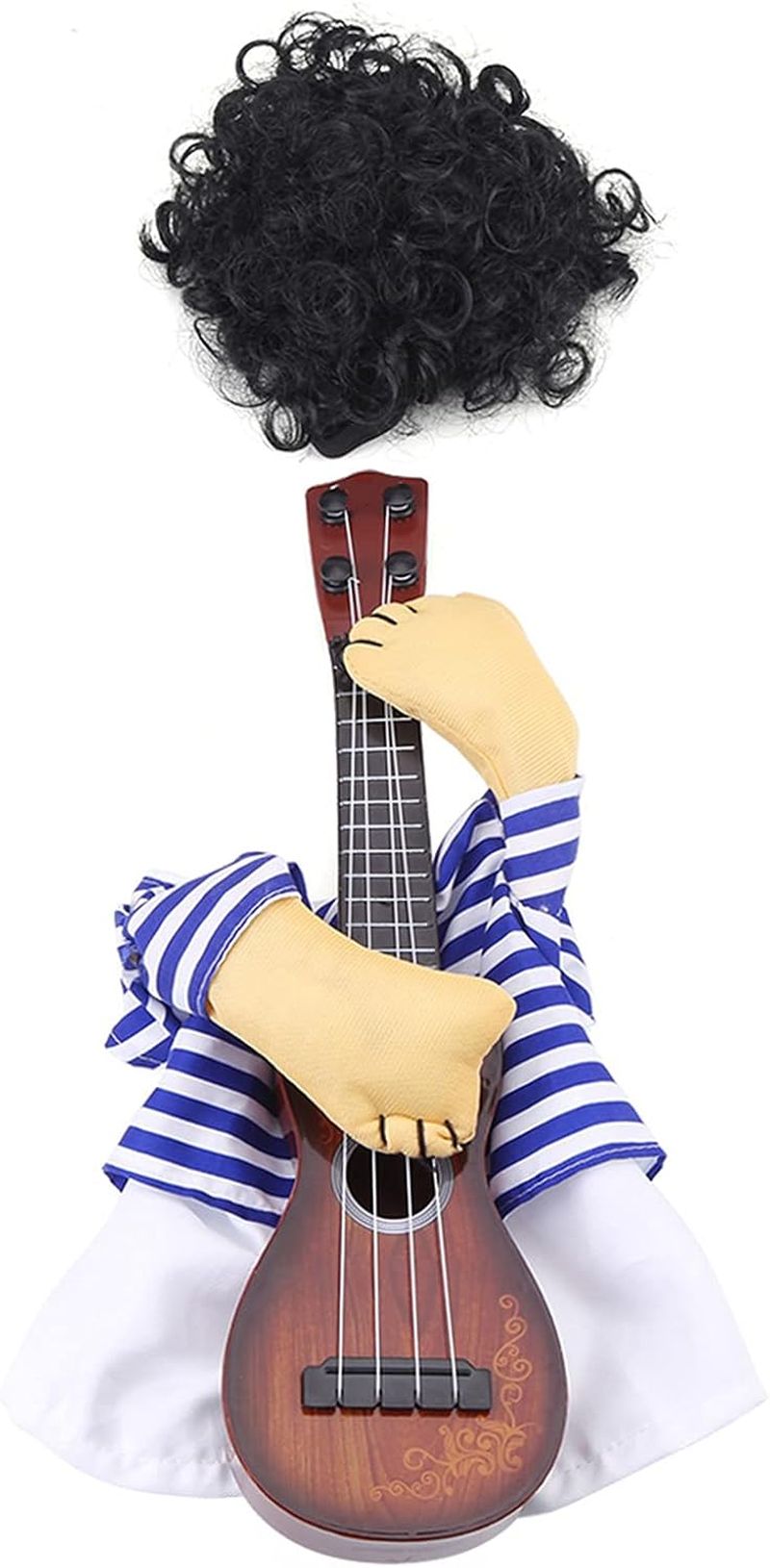 EVTSCAN Pet Guitar Costume, Dog Costumes Guitarist Player Ourfits for Halloween Christmas Cosplay Party Funny Cat Clothes(M) image number 6