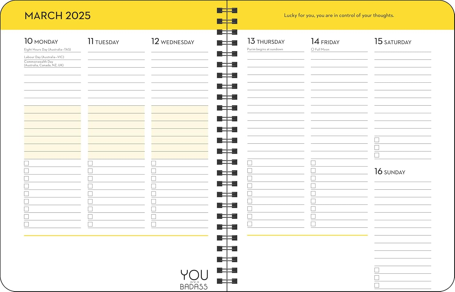 You Are a Badass Deluxe Organizer 17-Month 2024-2025 Weekly/Monthly Planner Cale