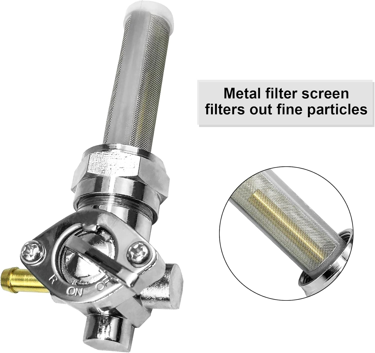 Petcock Fuel Valve 22Mm with Left Spigot 90 Outlet Shut off Valve Switch Fits for Harley Davidson Low Rider Dyna Fatboy Heritage Softail Springer Sport Glide Sportster image number 5