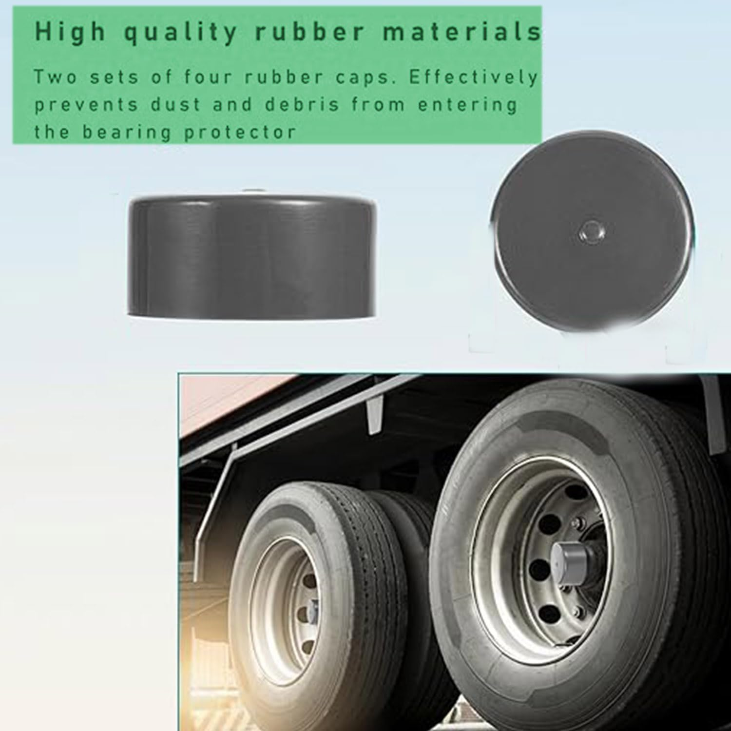 4Pcs Trailer Hub Bearings Buddy Bras Grey Rubber Caps Trailer Wheel Hub Dust Covers Replacement Bearing Protector for Bearing Partner Bar for Trailer Boat Wheel image number 5