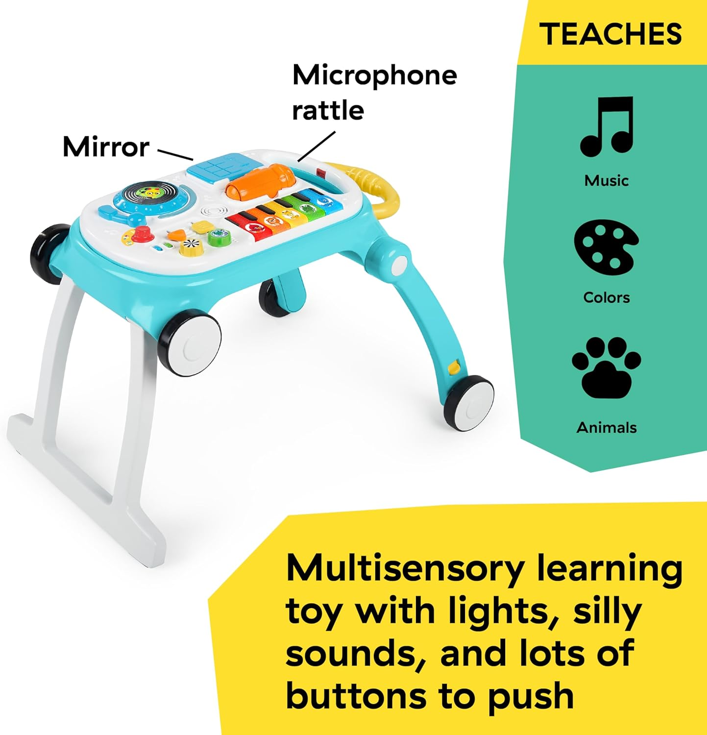 Kids II Baby Einstein Musical Mix &lsquo;N Roll 4-In-1 Push Walker with Activity Center for 6 Months+ Baby, Blue image number 2