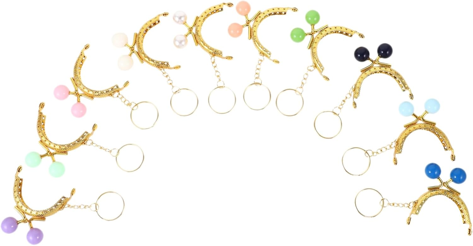 CORHAD 10Pcs Keychain Wallet Purse Clasp Frame Metal DIY Handbag Frame for Bag Handle Replacement Wallet Key Chain Purse Clasp Lock image number 3