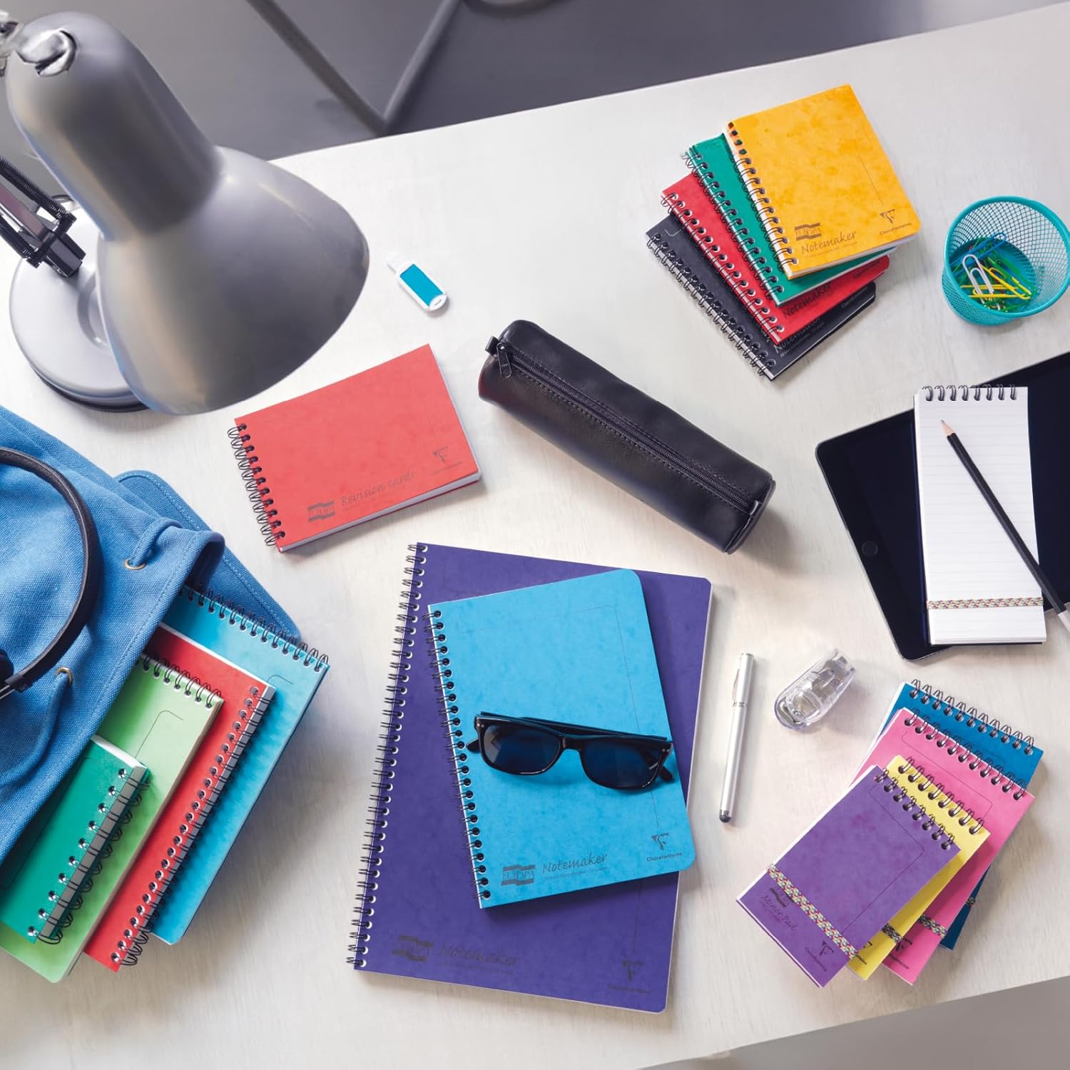 Clairefontaine 'Europa' Wirebound on Side Notemaker, A5, Lined, 120 Pages - Assorted a Colours (Pack of 10) image number 3