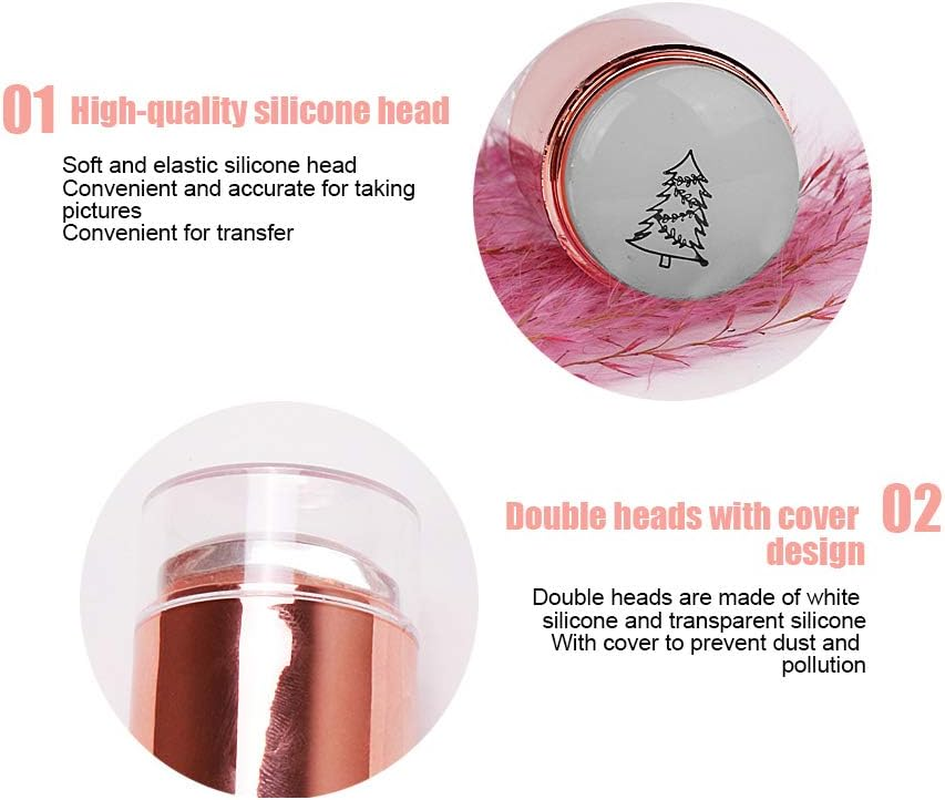 Double Head Nail Stampers Printing Scrapers Manicure Stamping Kit Silicone Stampers for Nail Art Lovers for Home Nail DIY image number 1