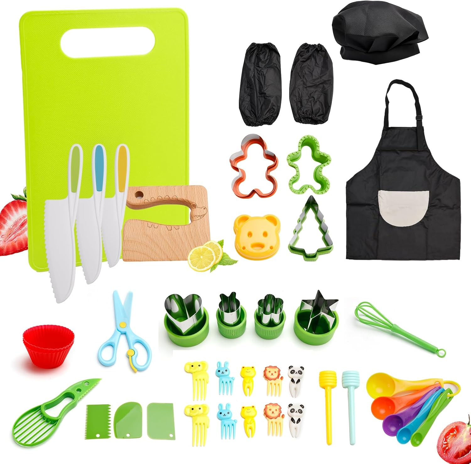42Pcs Montessori Kitchen Tools for Toddlers, Kids Cooking Sets Real with Birthday Christmas Holidays Gift, Kids Knife Set for Real Cooking for Family Gatherings Picnics Party Parent-Child Activities image number 2