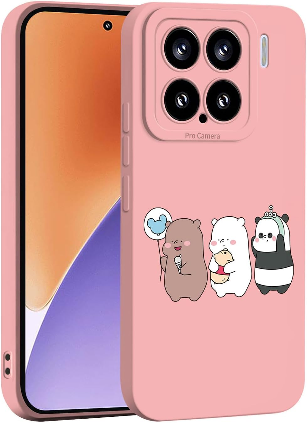 ILING Liquid Silicone Case for Xiaomi 15 5G, Ultra Thin Elegant Flowers and Cute Cartoon Pattern Women'S Mobile Phone Case, Soft TPU Bumper Shockproof Protective Case (White Q07)