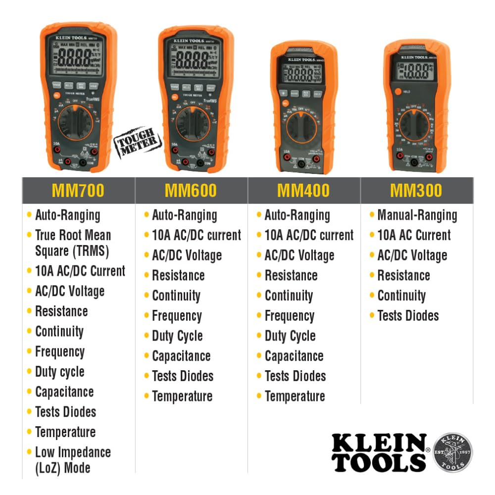 KLEIN TOOLS 600V Manual Ranging Digital Mulimeter, MM300 image number 6