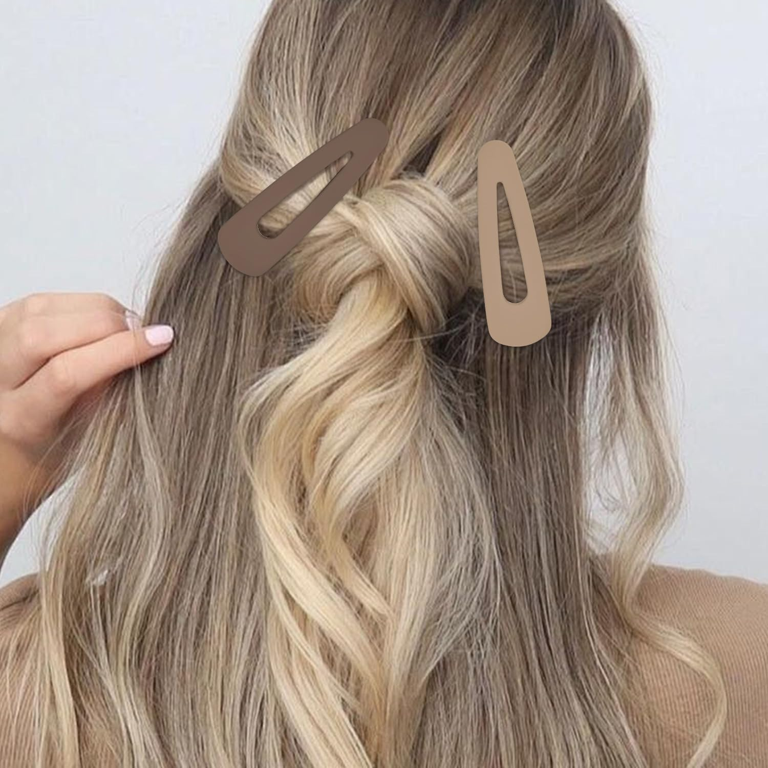 4Pcs Large BB Hair Barrettes Brown Matte Metal Snap Hair Pins for Girls and Women Decortions Hair Accessories (9Cm) image number 6