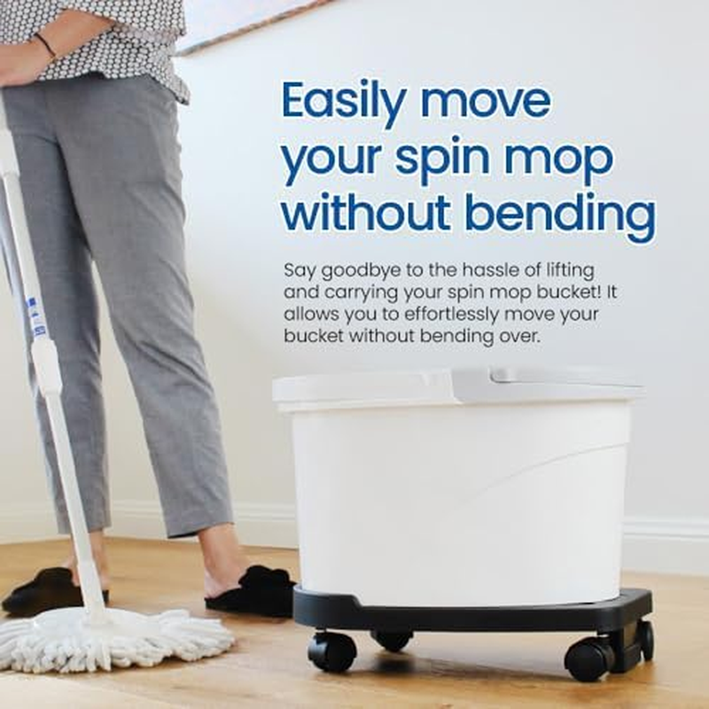 White Magic Spin Mop Trolley &ndash; Effortless Movement & 360-Degree Maneuverability &ndash; Compatible with White Magic Spin Mop Buckets &ndash; Secure Bucket Holder &ndash; Pressure-Activated Brake for Stability
