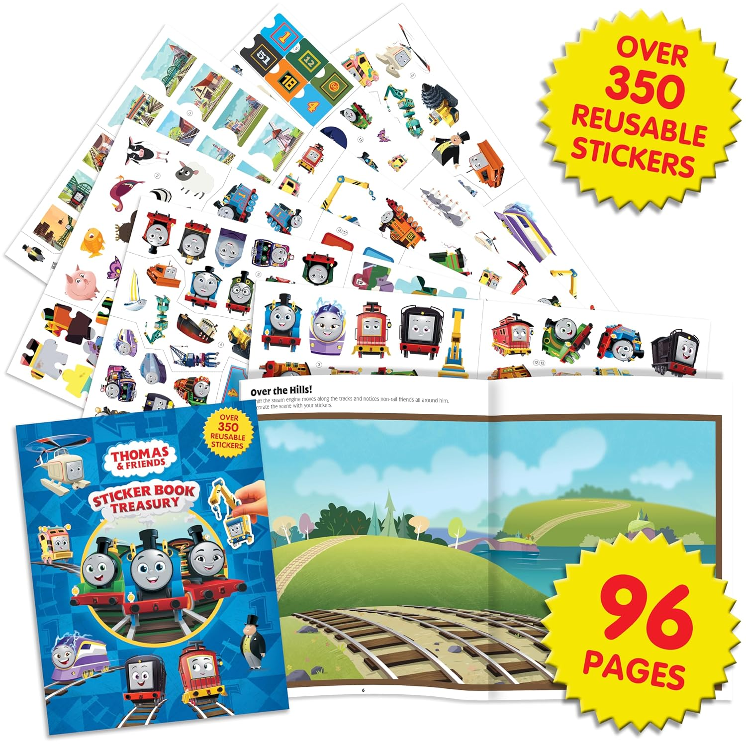 Thomas & Friends Sticker Book Treasury - Activity Books for Kids, 350 Reusable Stickers, 96 Pages of Fun image number 4