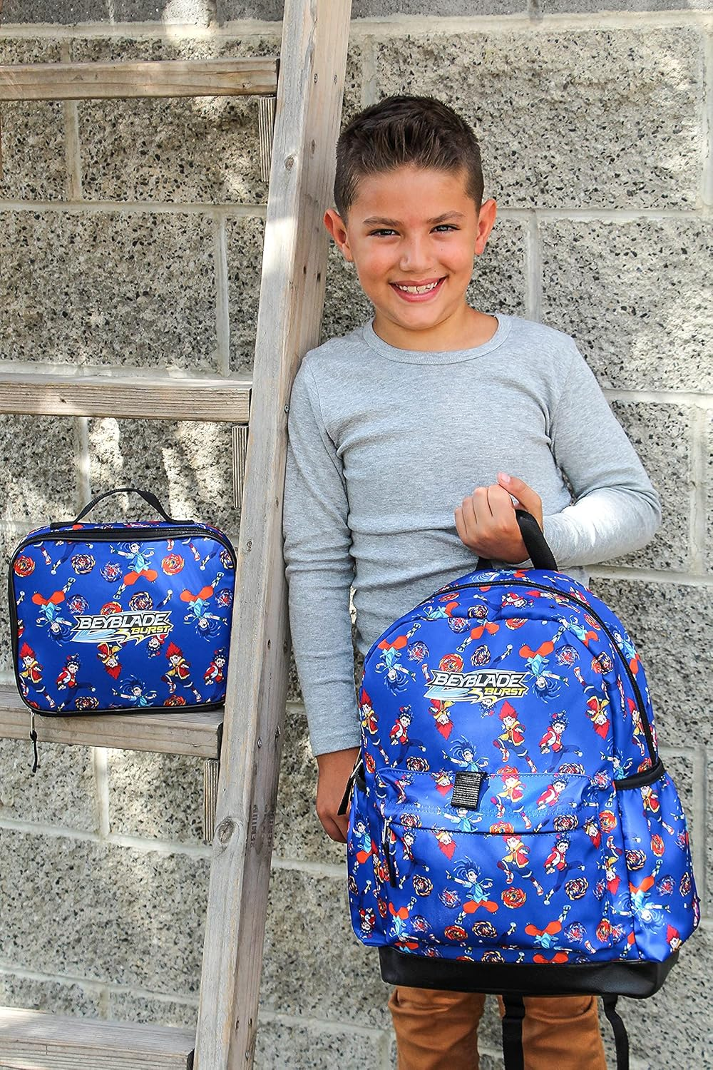 INTIMO Beyblade Burst Spinner Tops Character Allover Print Backpack with Lunch Bag Tote - Pink image number 6