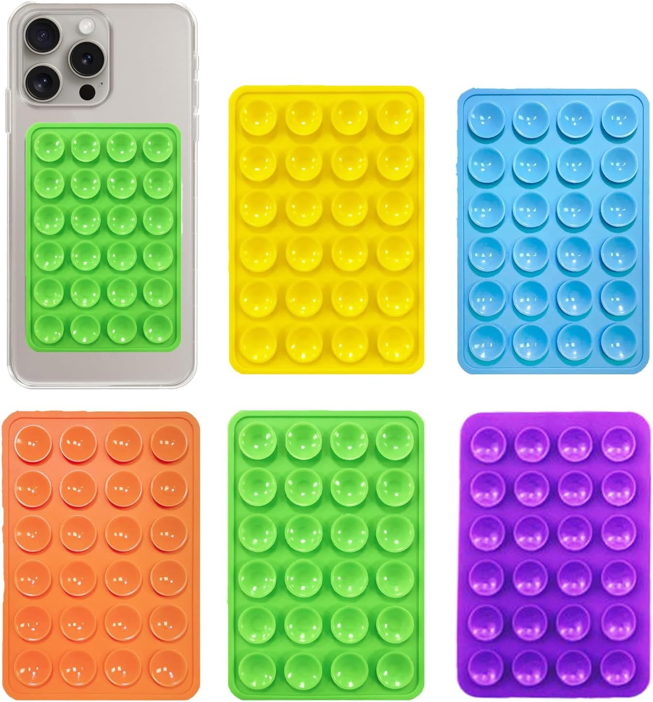 Vilbocr Phone Suction Cup Holder with Strong Grip Sticky Silicone Holder for Hands Free Video Perfect for Bathroom Sing and Fitness Training, Works on Tiles, Glass and Smooth