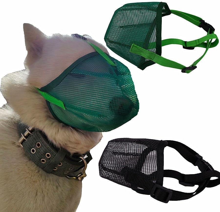Mesh Dog Muzzles, Long Mouth, anti Bite and anti Barking, Dog Mask for Eating Outside, Breathable Mesh (Black, S) image number 1